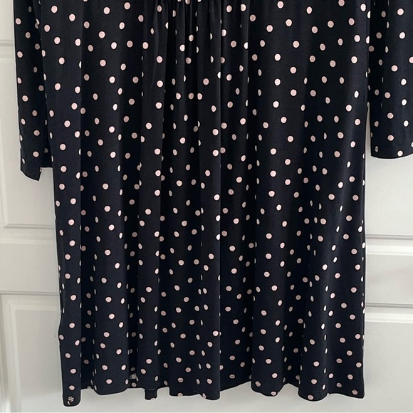 Boden Abigail Black and Pink Polka Dot Long Sleeve Dress Size 10P Jersey Knit - Picture 11 of 16